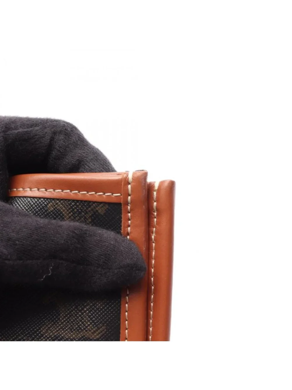 Celine Tote Bag Horizontal Cabas Triomphe Brown Black Canvas Leather